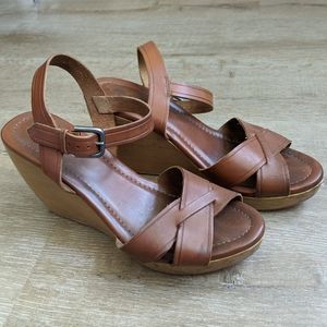 Madewell Wylie Leather Wedge Sandals Sz 8.5